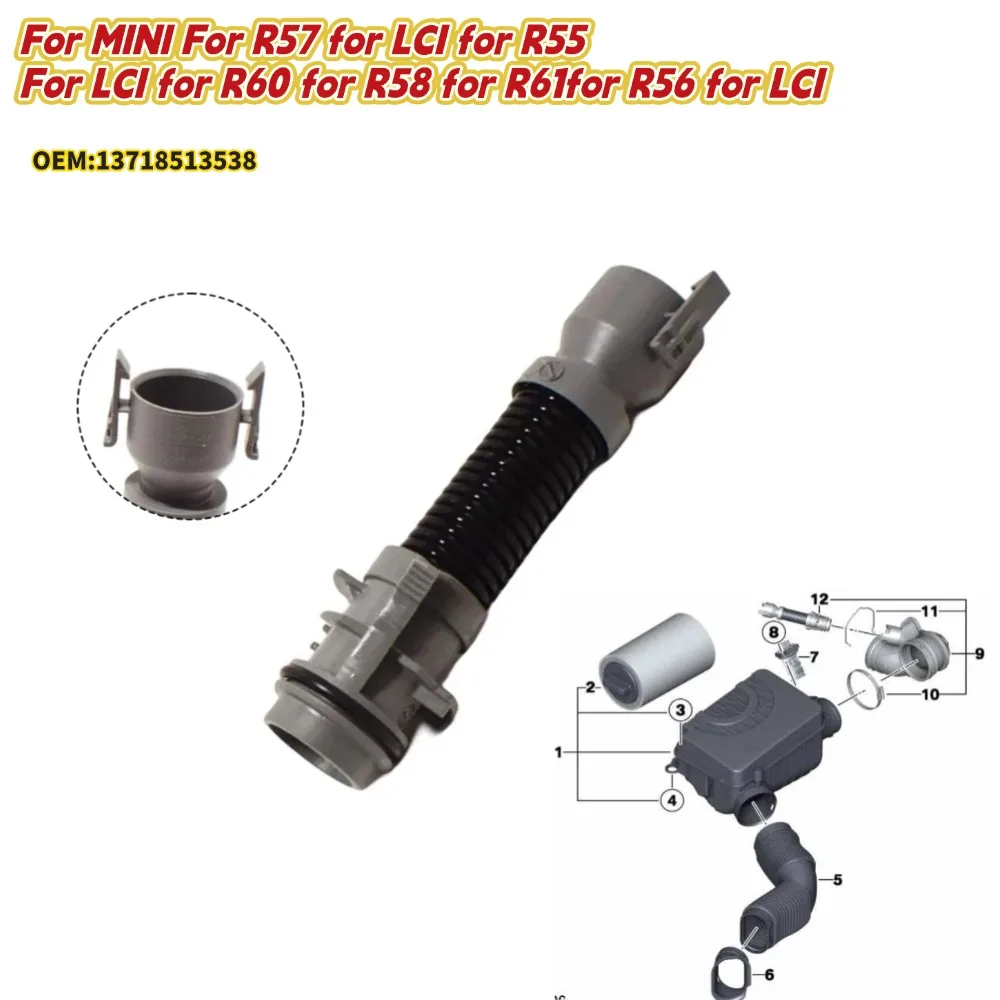 

For MINI Intake Breather Pipe Fits For R57 For LCI, For R55 For R60,13718513538 Air Filter Clean Tube