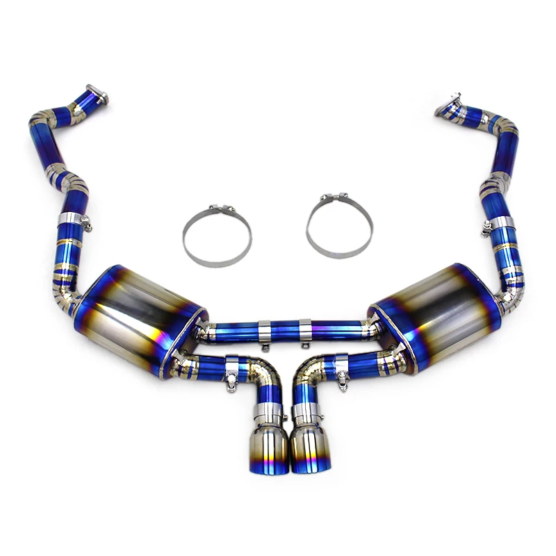 

LXBY-Race Performance Straight Muffler Catback for Porsche 981 Cayman 2.7/3.4 2013-2016 Auto Parts Titanium Blue Car Exhaust Pip