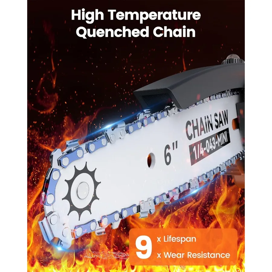 Gergaji Mini Tanpa Kabel dengan Mata Gergaji Listrik 8-inci dan 6-inci Termasuk 2 Baterai Isi Ulang Bertenaga Baterai