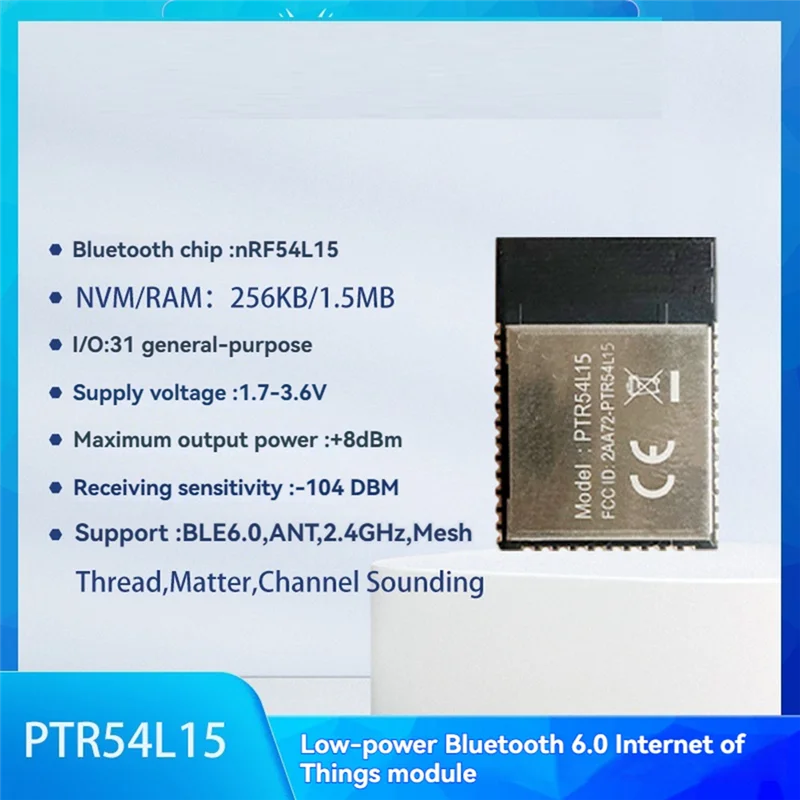 Moduł A15I NRF54L15 Moduł Bluetooth 6.0 NRF54L15 Bluetooth 6.0 IoT Moduł NRF54L15 Wielordzeniowy Procesor Wysoka Wydajność Niska