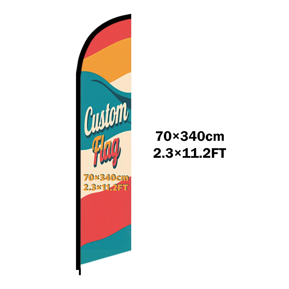 Custom Feather Flag ธงชายหาดโพลีเอสเตอร์สี่ขนาดใดๆขนาดโลโก้สีบริษัทโฆษณายี่ห้อ Shop Publicize