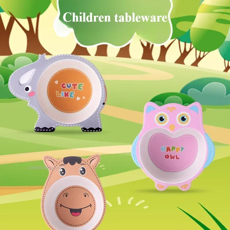 

Детская посуда из бамбукового волокна с мультяшным дизайном: идеальные обеденные миски и миски для прикорма/риса для детей
