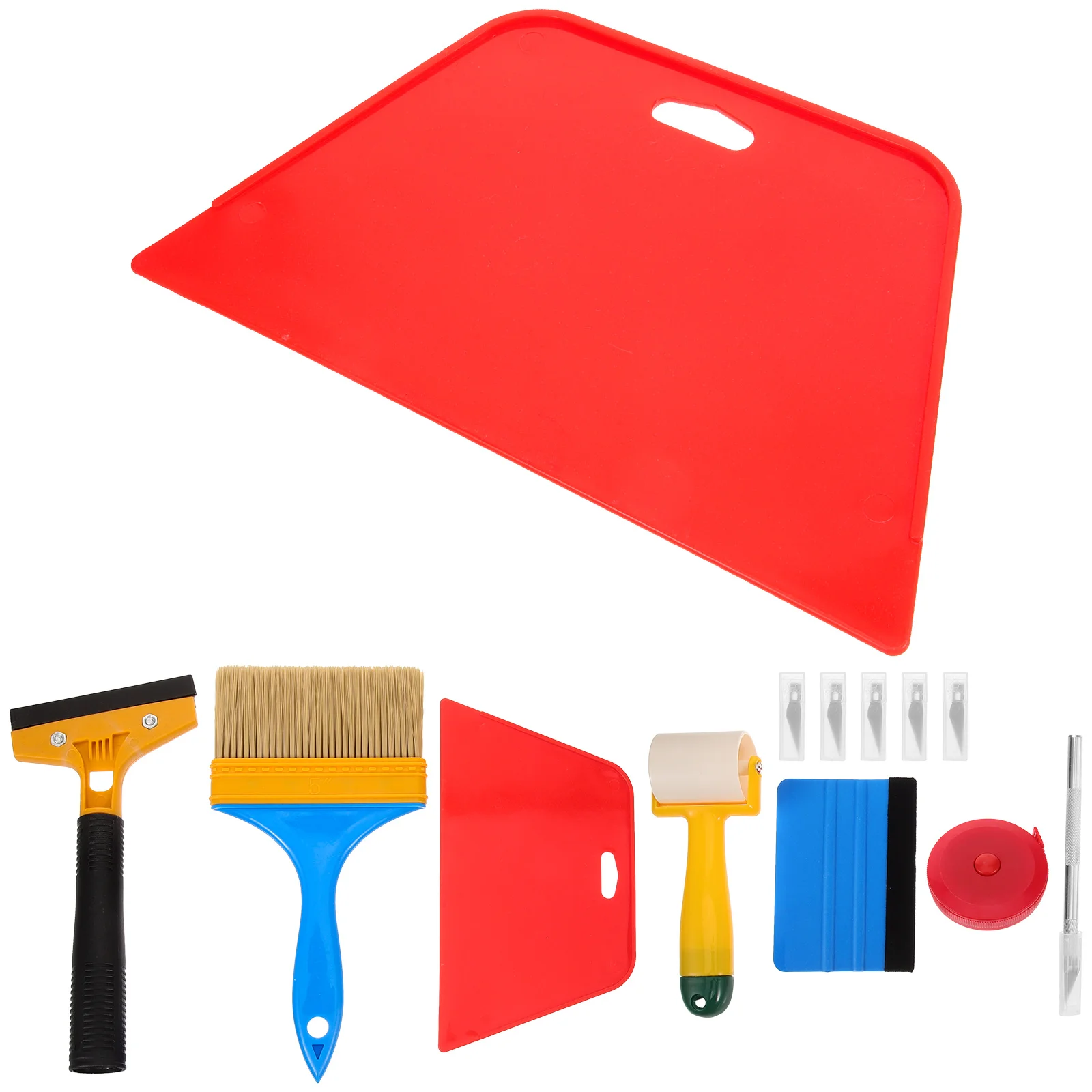 Kit d'outils d'application de film, colle de papier peint, outils en vinyle, raclette de fenêtre, raclette rayée, lissage, peler et coller, 12 pièces