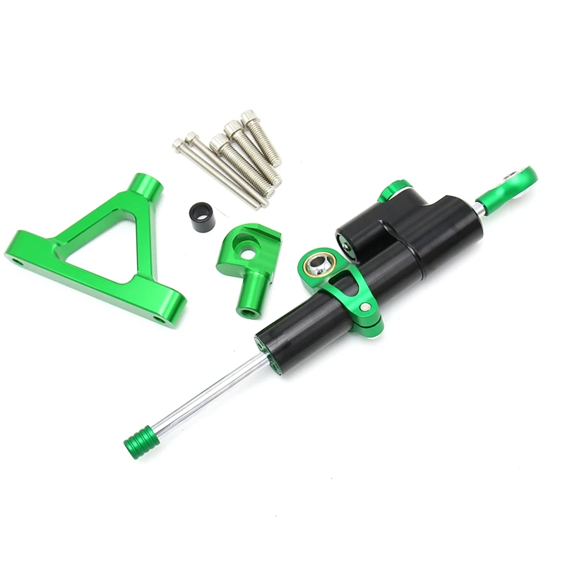 for ZX6R -6R 2007-2008 Steering Damper Stabilizer with Bracket Set, Green