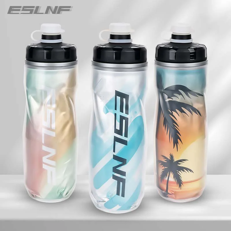 ESLNF Bike Bottle 610ml PP5 Keep Cold Preservation Cold Water Kettle Lightweight Outdoor Gym Sports Bicycle Portable Cup