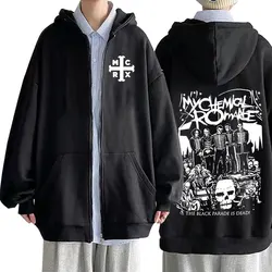 Rock Band My Chemical Romance Mcr Dead Zipper Hoodie Black Parade Punk Emo Zip Up Sweatshirt Men's Fashion Vintage Hoodies Coat