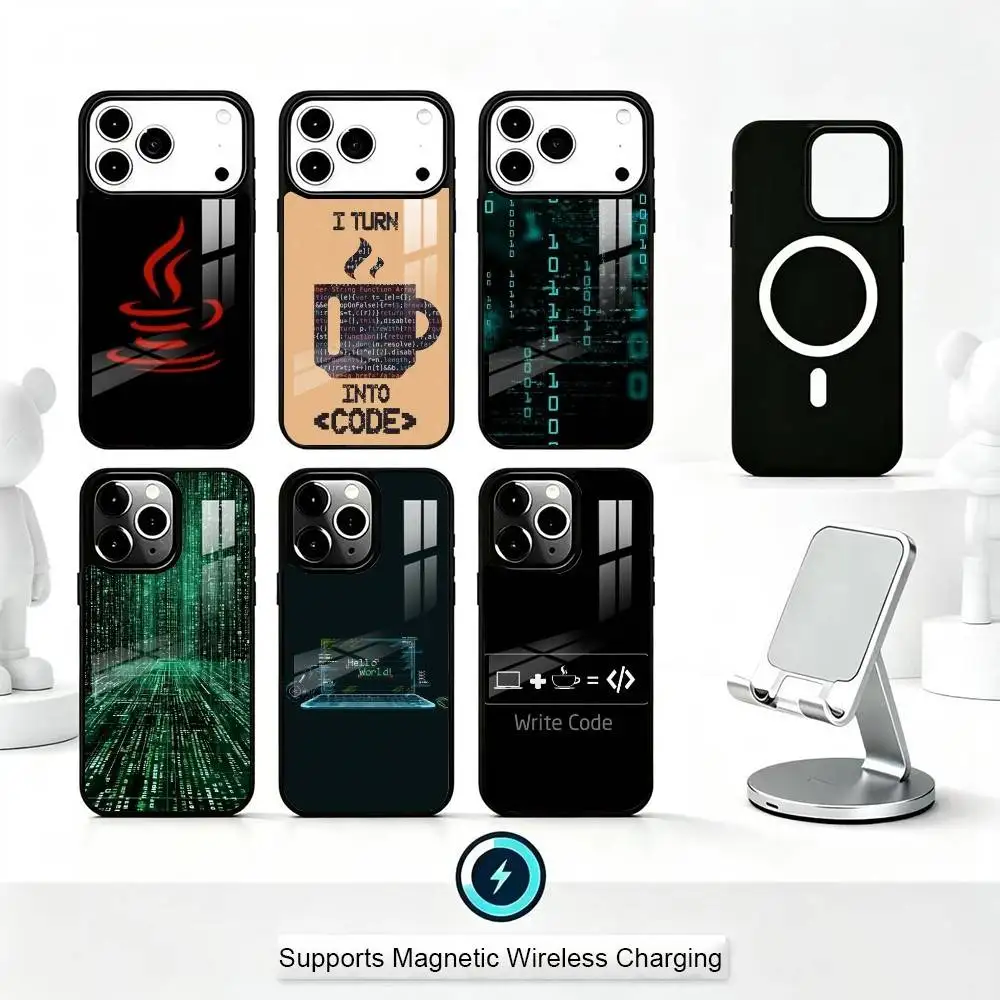

Programming Languages Java Phone Case For iPhone17,16,15,14,13,12,11 Plus,Pro Allows magnetic wireless charging