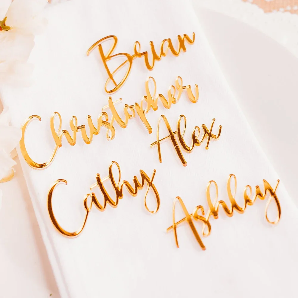 Tarjetas de mesa personalizadas para lugar de boda, etiquetas con nombres, configuración de lugar personalizada para decoración de fiesta de novia y novio, 20 piezas