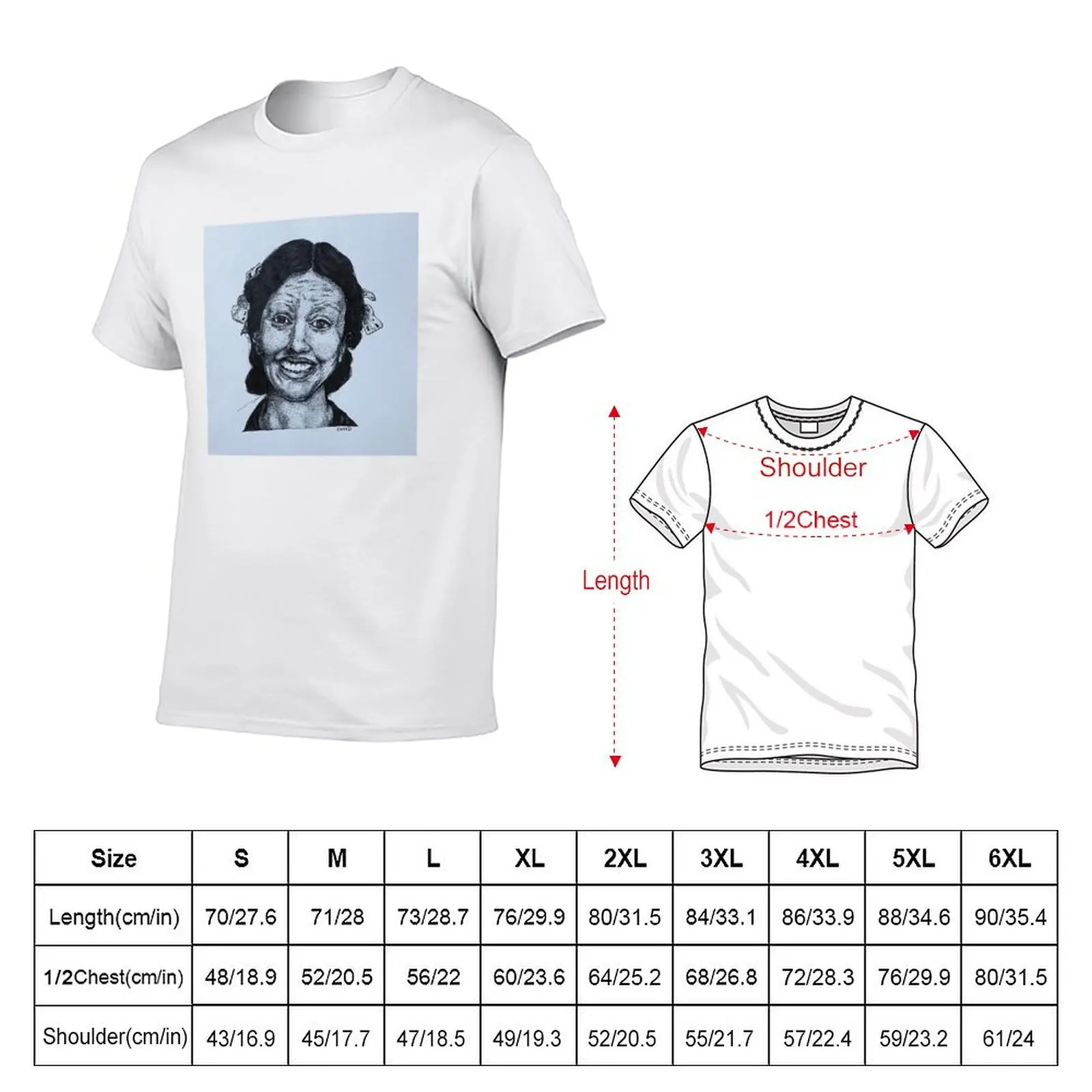 PEARL portrait T-Shirt Basic Simple Casual Short Sleeve Tee