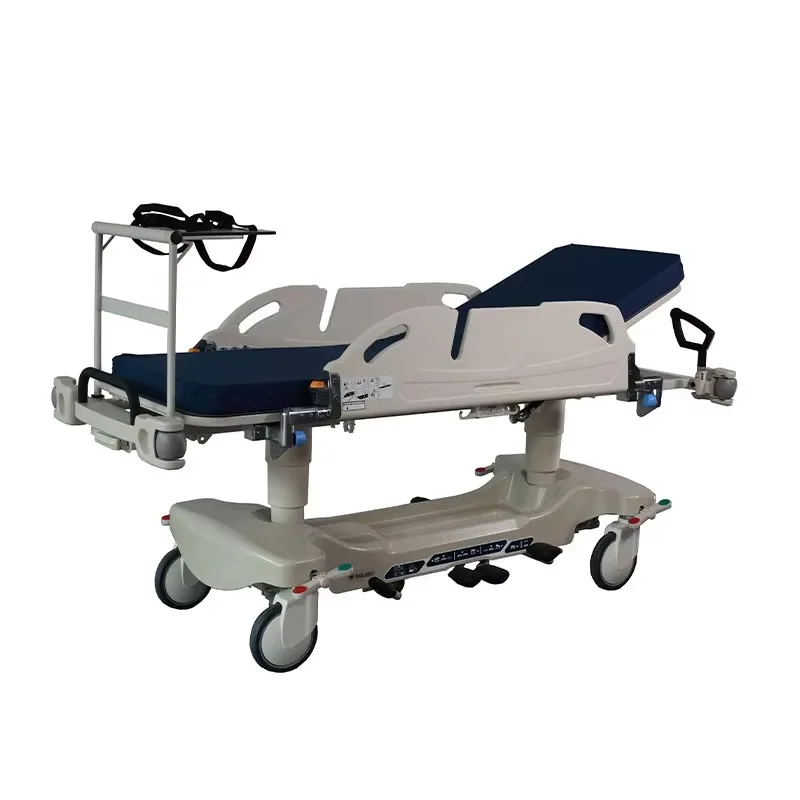 Medical Furniture Stainless Steel Hydraulic Patient Emergency Transfer Hospital Use Ambulance Stretcher Trolley
