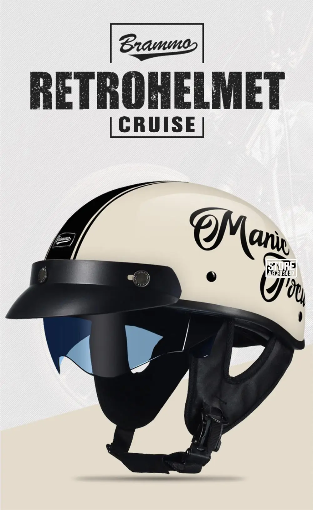 Retro Motorrad Helm DOT Zertifizierung Moto Helm Männer Frauen Halb Helm HD Objektiv Casco Vier Jahreszeiten Reiten Roller Capacetes – Detail 16