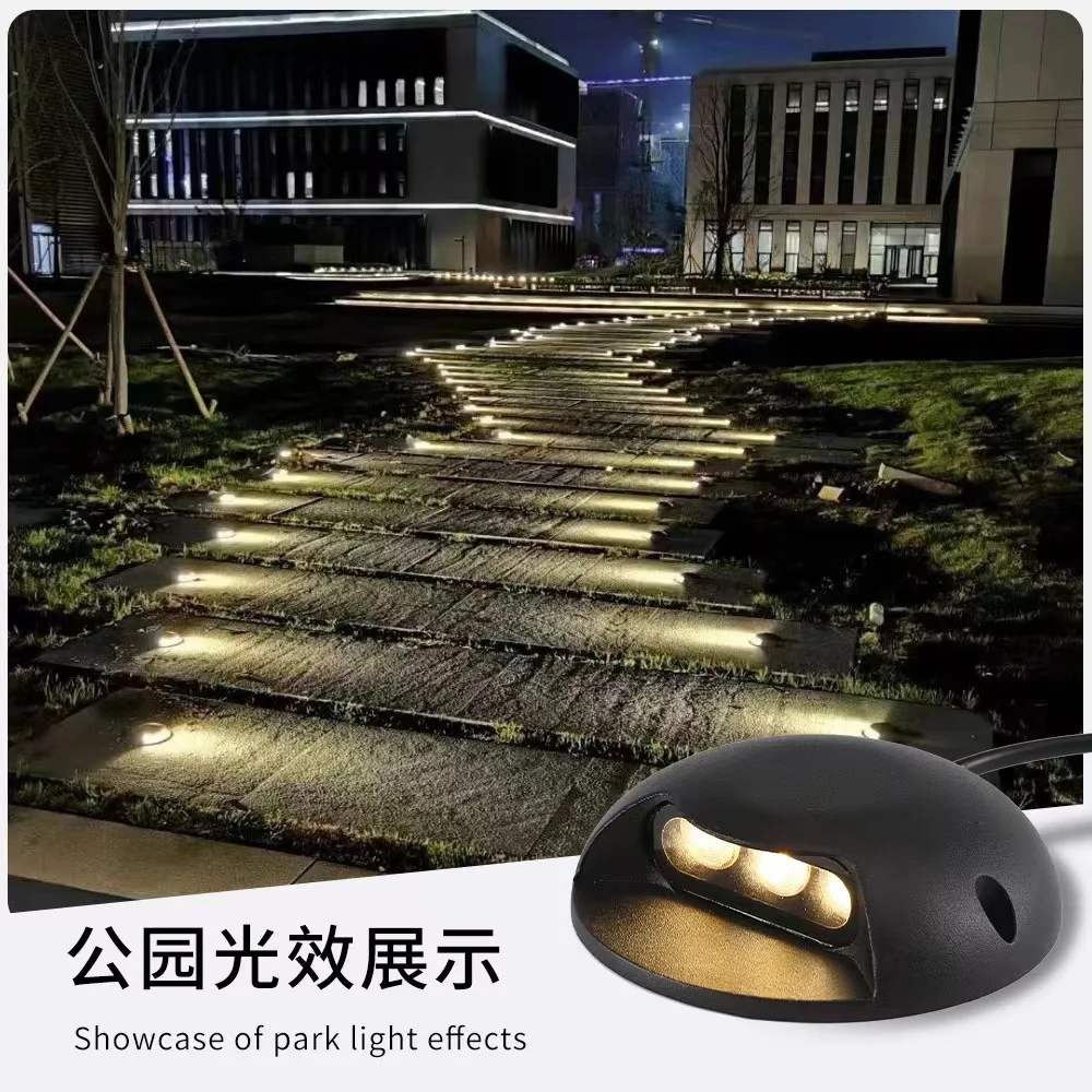 Side Emitting Turtle Shell Stair Light Drill-Free Recessed Step Lamp Waterproof For Garden Corridor Path Decor