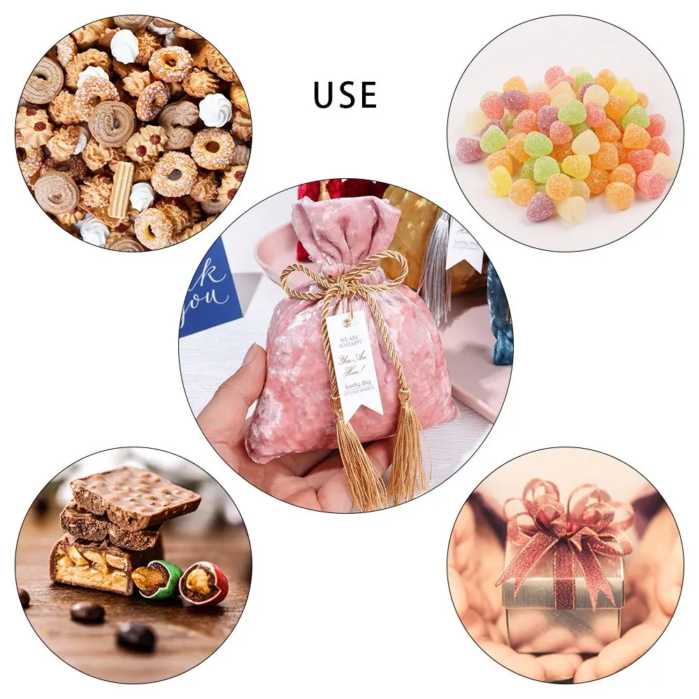 Fashion Tassel Bag Wedding Party Candy Pouches Drawstring Pocket Velvet Candy Bag Gift Bags