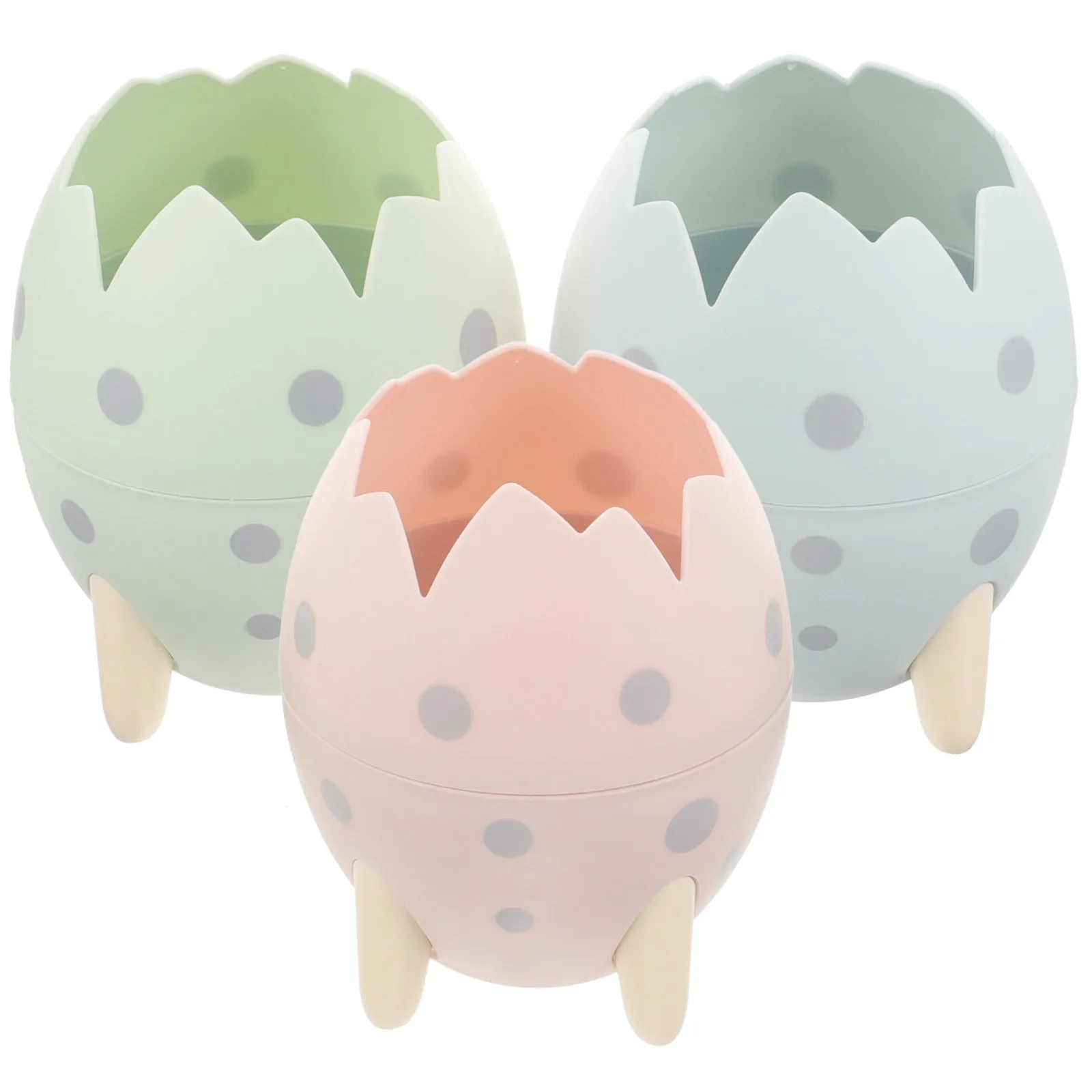 3 قطع من حاوية أقلام بيضة الديناصور، منظم فرش المكياج، مكتب مزخرف، حامل قلم مرتب وعملي #3