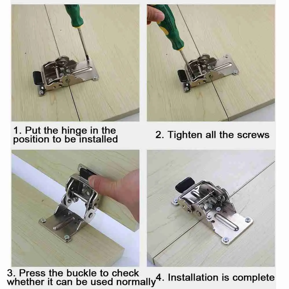 Chair Extension 0/90/180 Degree Foldable Support Frame Self-Locking Folding Hinge Table Leg Fittings Fold Feet Hinges