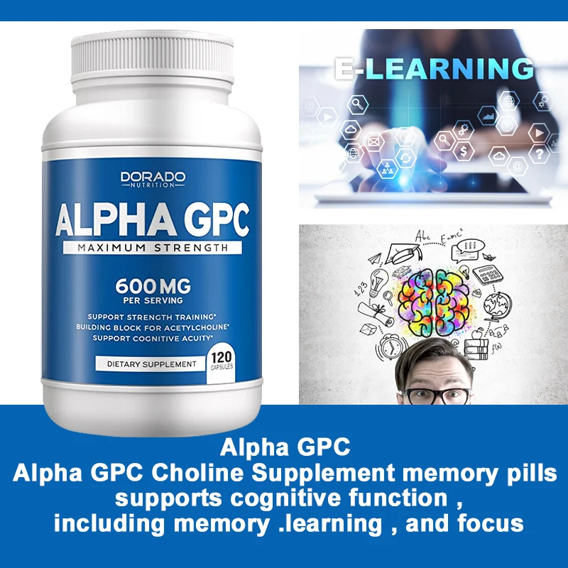 Alpha GPC Choline Brain Supplement - for Acetylcholine Advanced Memory Formula, Focus and Brain Support, Non-GMO