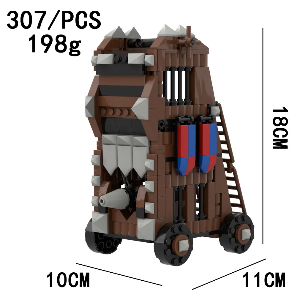 MOC Middeleeuwse Militaire Serie Soldatenfiguren Scène Bouwstenen Katapult Rijk Kasteel Ridders Zware Kruisboog Steentjes Speelgoed Cadeau