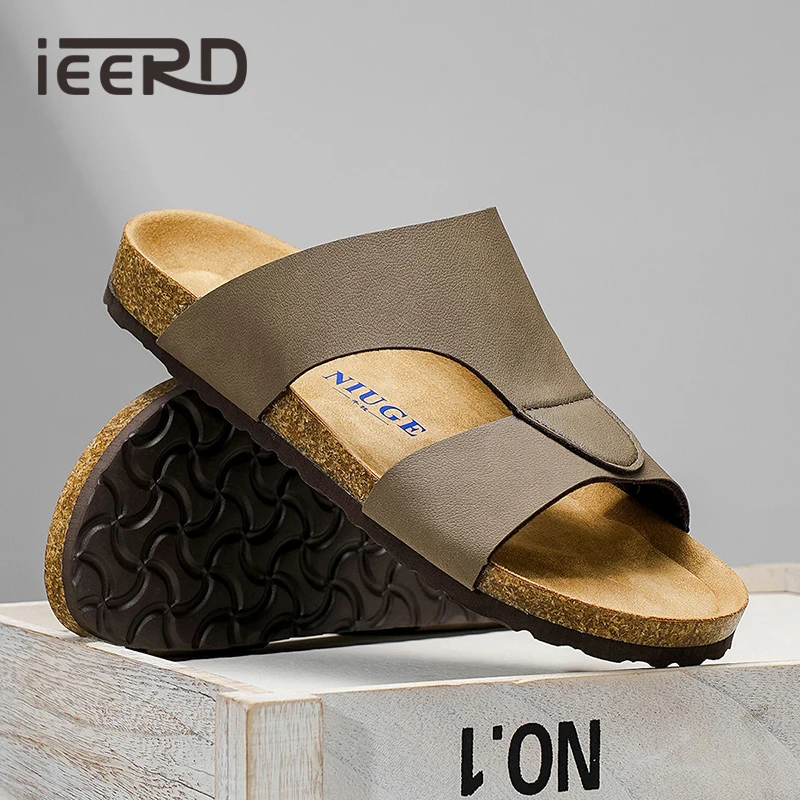 

Модные шлепанцы для мужчин и женщин, сабо из пробки с поддержкой свода стопы, летние повседневные уличные пляжные шлепанцы, домашняя обувь больших размеров