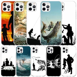 Hunting Fishing Man Silicon Call Phone Case for iPhone 17 16 16E 15 Pro Max 14 Plus 11 13 Mini 12 7 8 SE Air 17Pro Cover Shell F