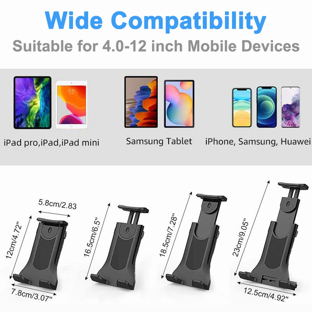 Universal 4-12 inch Tablet Holder Car Air Vent Tablet Mobile Phone Mount Stand GPS Brackets 360° Rotatable for iPad Samsung Pad