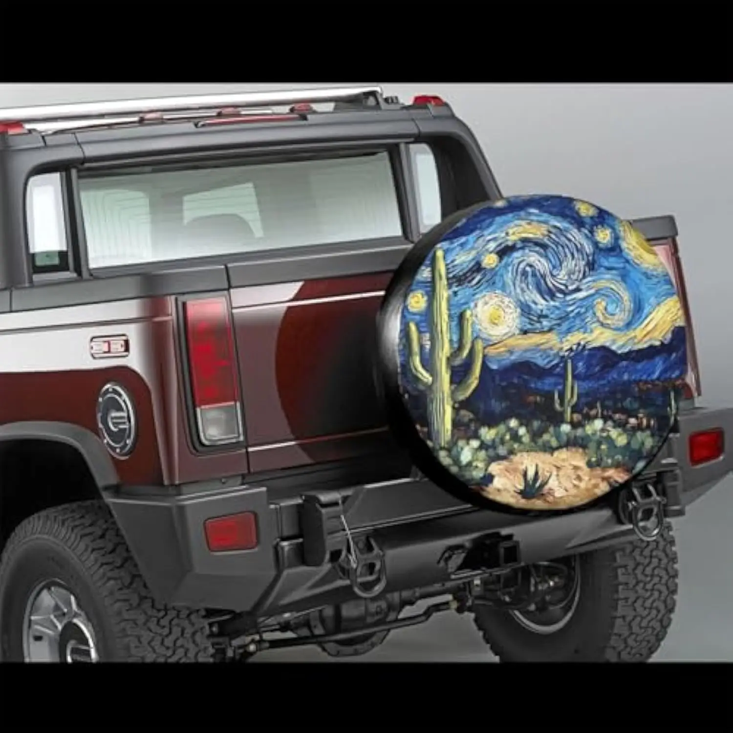 Starry Night Desert Cactus Tire Cover Waterproof Spare Wheel Protector for RV SUV Truck Outdoor Accessories