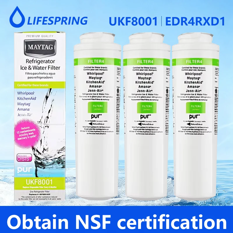 

NSF Certified Replacement for UKF8001 Everydrop EDR4RXD1 Whirlpool Filter 4 Maytag UKF8001AXX-200 Refrigerator Water Filter