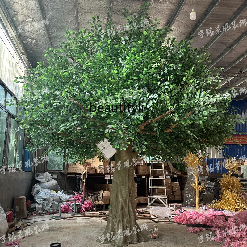 

Simulation banyan green big tree custom stage props outdoor shopping mall fake tree landscaping hotel decoration