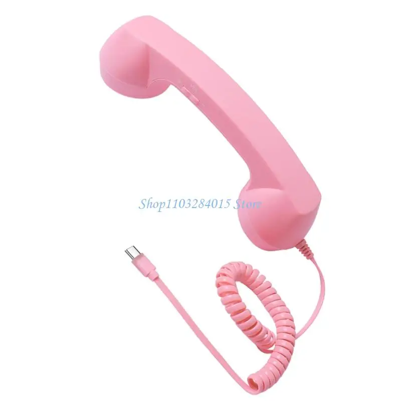 R6FF Cord Telephone Handset With Answer/End Type C Direct Plugs Portable Receiver