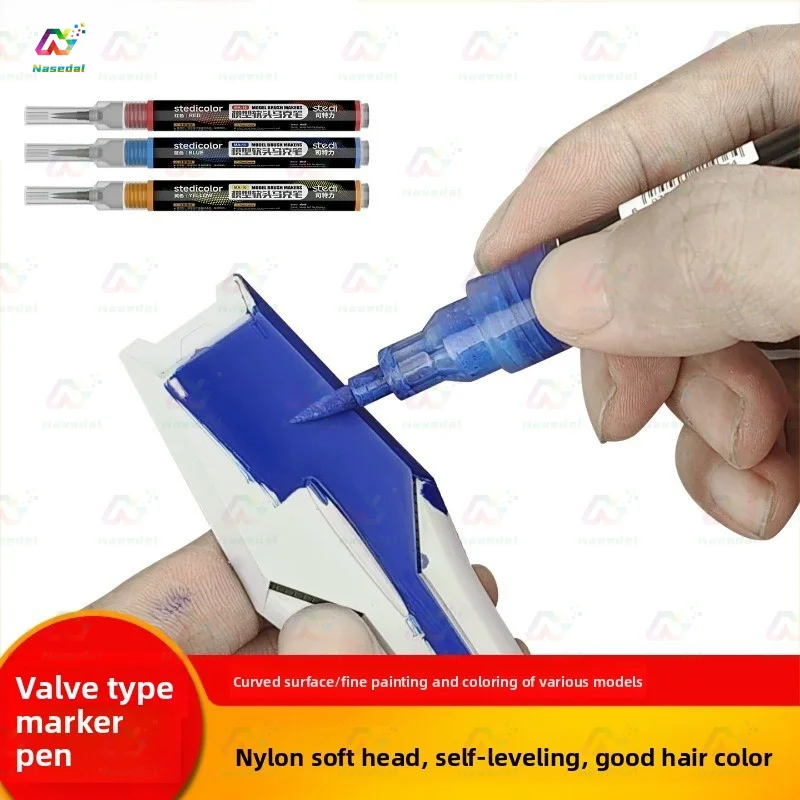 Stedi MA-10~MA-15 Front Valve Type Soft Tip Acrylic Paint Marker Water Based for Gunpla Mecha Figure DIY Hobby Painting Coloring