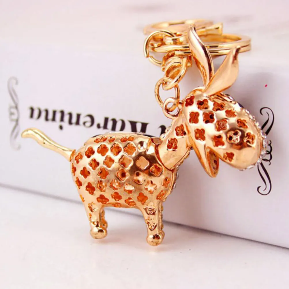 Key Pendant Keychain Girls Bag Keychains For Animalfestival Rhinestone Ring Donkey Chain Keyring Beautiful Girl Backpack