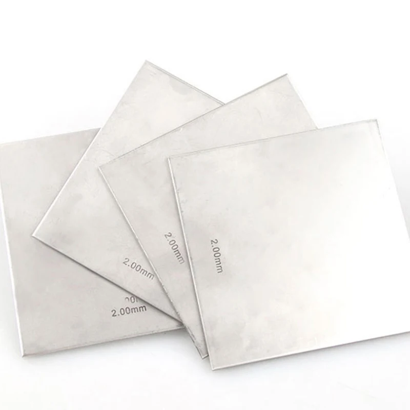 1/2/5 pièces 304 feuille d'acier inoxydable épaisse 0.01-2.5mm plaque d'acier bricolage matériel accessoires de traitement 100*100mm 200*300mm