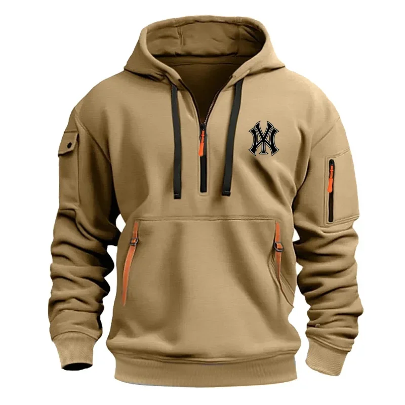 

Men's warm and fitness large-sized loose long-sleeved hooded sweatshirt, fashionable and casual pullover for autumn and winter