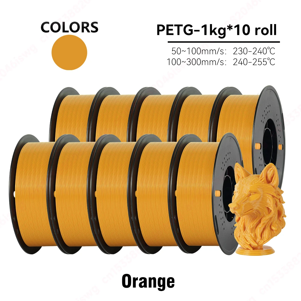 KINGROON 10KG/5KG/1KG PETG Filament 1.75mm Hoge Taaiheid Groothandel 10 Rolls/5Rolls/1Roll 3D Printing Materialen voor 3D Printer