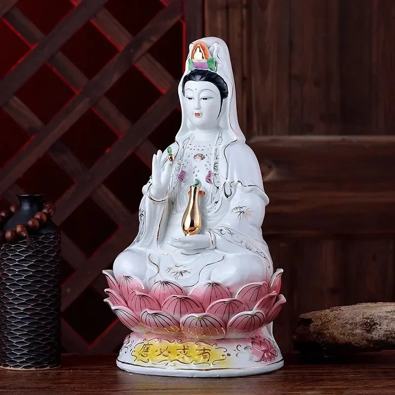 Ceramic Buddha ornaments temple Pray for peace Guanyin Buddha Statue Craft figurine  decoracion