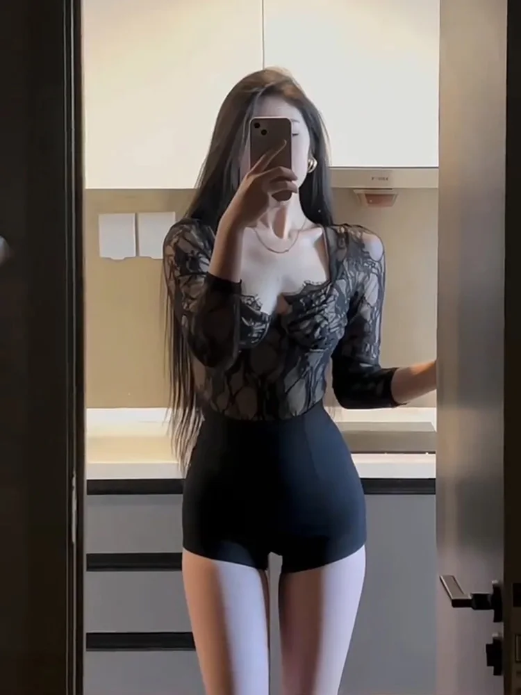 

Strive Sexy Lace Crop Top And High Waist Shorts Set for plus Size Women Spring Summer Fashion Outfit High Waist Short Pants Set