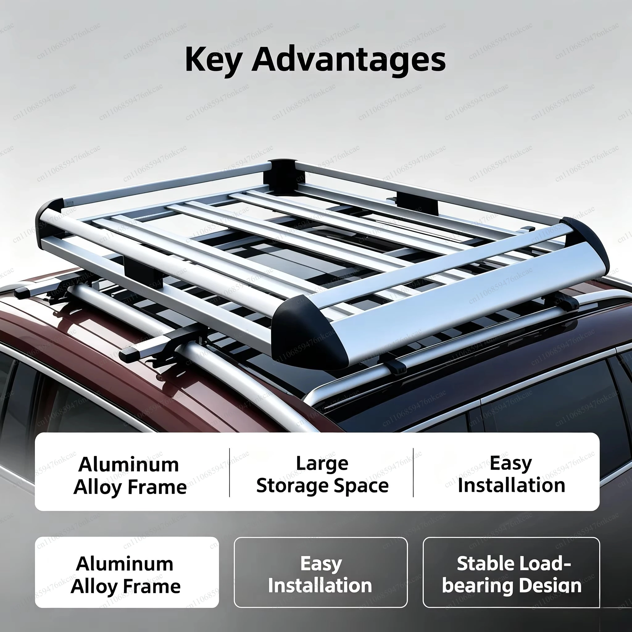 Thickened Aluminum Alloy Double Layer Roof Luggage Rack, Universal Car Modified Cargo Loading Frame, Outdoor Self-driving Travel