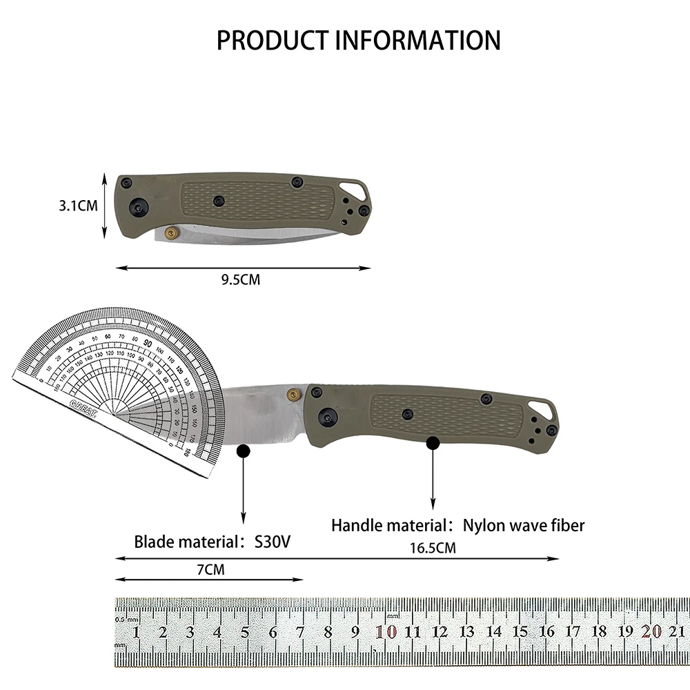 في الهواء الطلق التخييم الصيد الصيد سكين للفرد صغير Bugout S30V شفرة السلامة الدفاع المحمولة سكاكين الجيب EDC أداة هدية