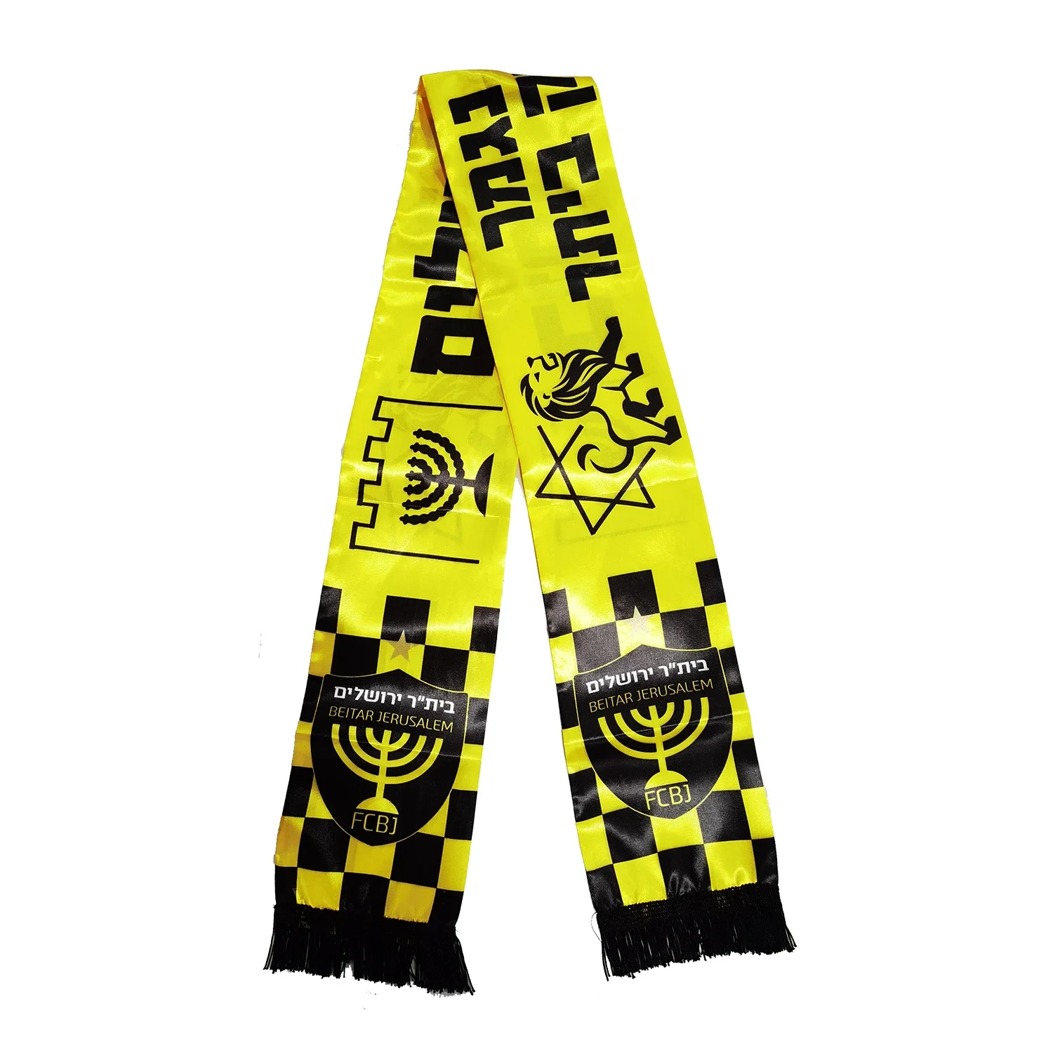 cachecol 15x150cm impressão dupla face cetim fãs de futebol jerusalém cachecol banner