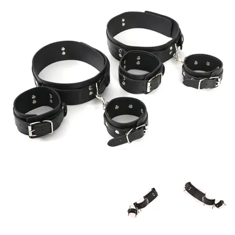 BDSM PU Leather Bondage Gear sexx Handcuff Thigh Restraint Leg Cuffs sexx Toy Set Open Thighs 18 Adult Erotic Games sexxtoy Kits