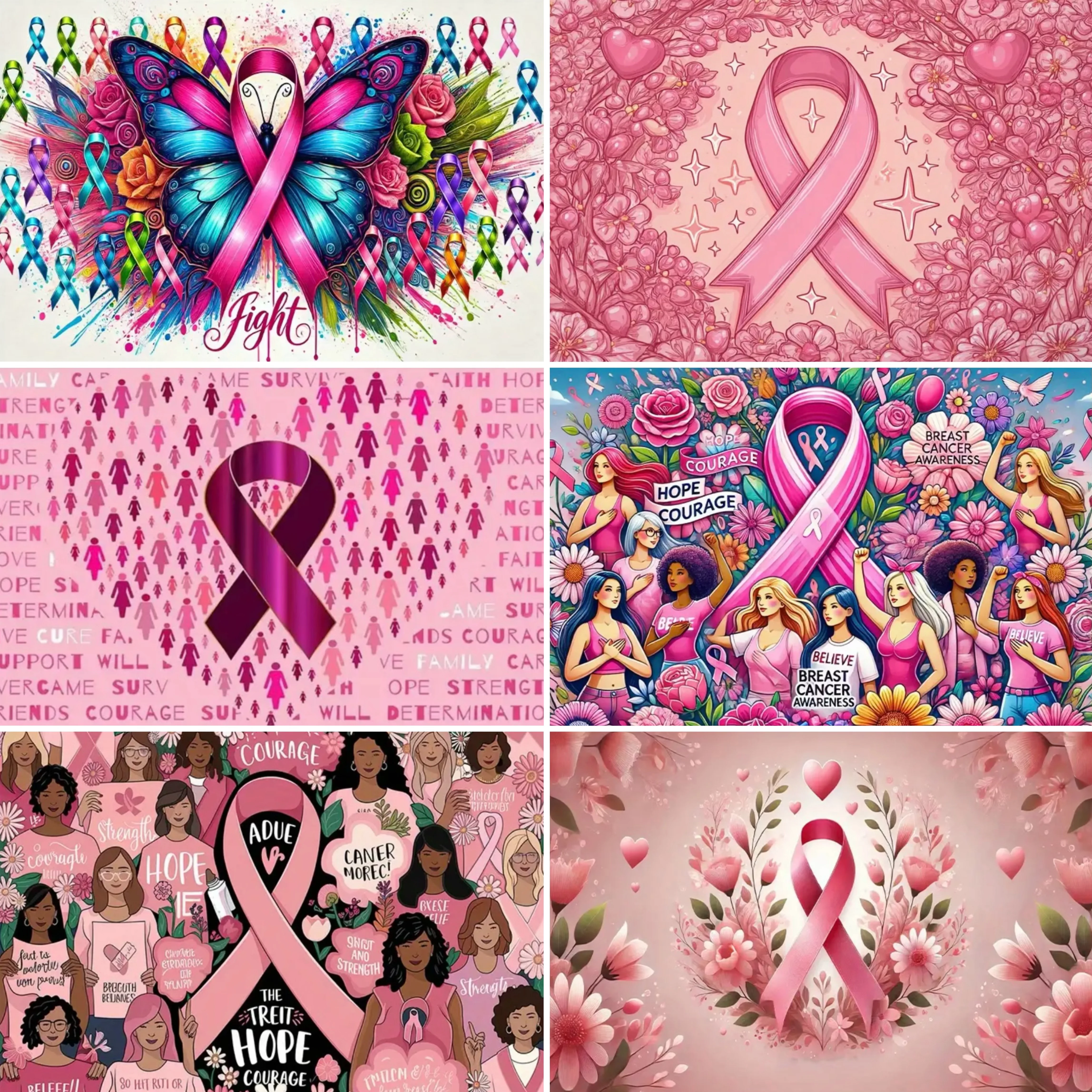 

Caring For Women Breast Cancer Awareness Backdrop Breast Cancer Charity Party Decor Banner Multi Purpose Pink Ribbon Backdrop