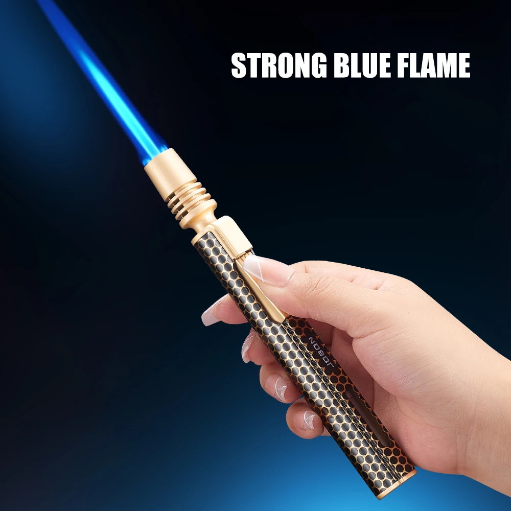 JOBON Blue Flame Lighter Slim Body Visible Gas Window Adjustable Flame Circulation Inflation Ignition Tool For Use