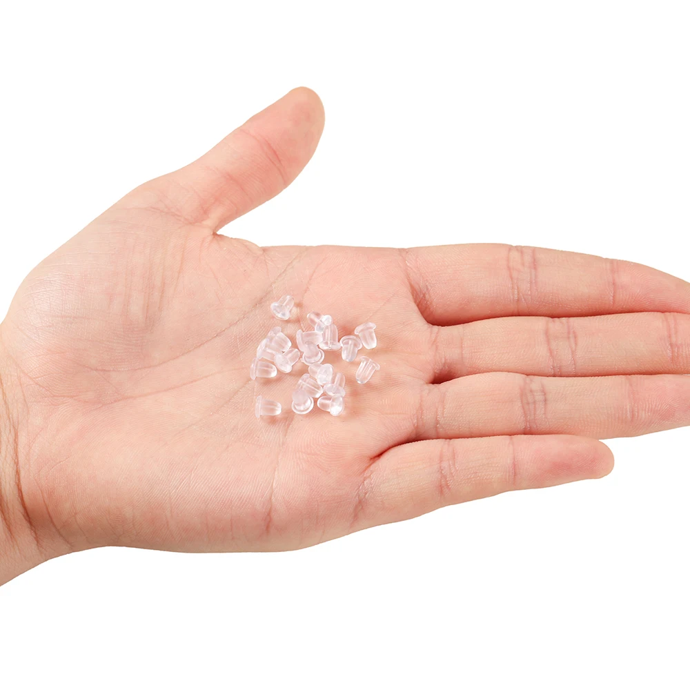 200-2000 sztuk / partia Gumowe zatyczki do uszu Zatyczki do uszu Kolczyki z tyłu Materiały do tworzenia biżuterii DIY Akcesoria — zdjęcie 5