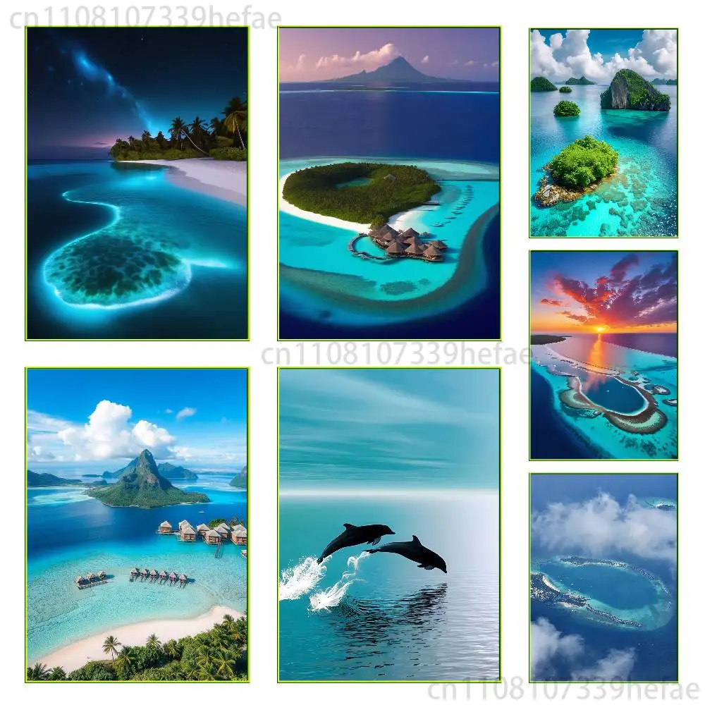 

Scenery Art Maldives Poster HD art sticky wall waterproof home living room bedroom bar aesthetic decoration