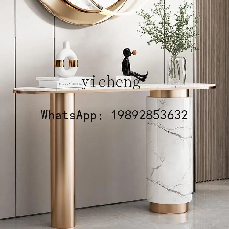

X2 entrance table marble entrance against the wall modern semicircular strip case high-end corridor decoration end