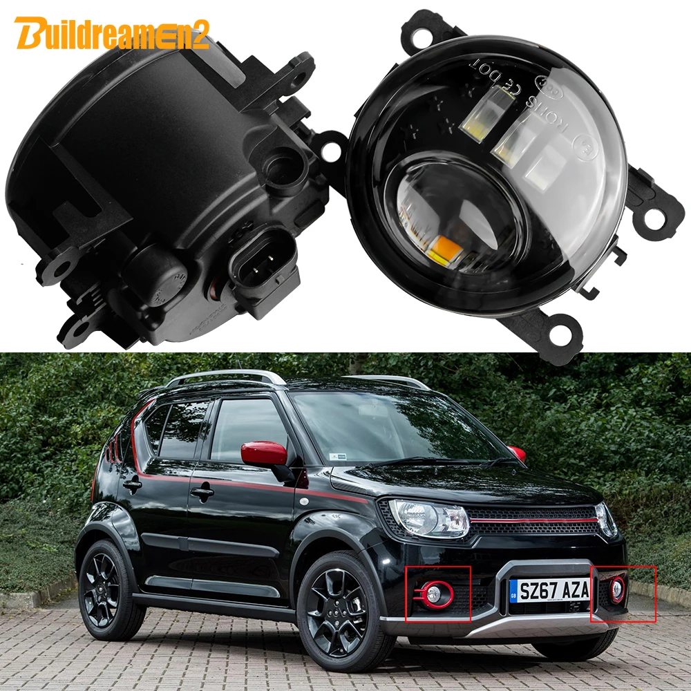 2 Pieces Car LED Lens Fog Light Assembly H11 For Suzuki Ignis 2003-2008 2016-2020 Front Fog Daytime Running Lamp Accessories