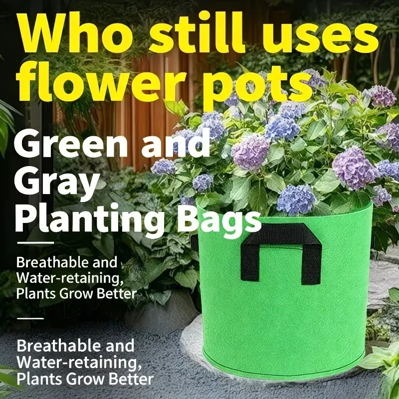 large fabric grow bags with carrying handles lightweight outdoor planting pots for garden flowers vegetables growth bag