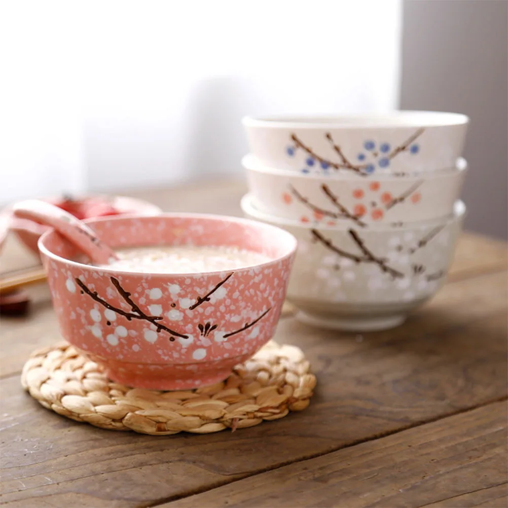 

2Pcs Japanese Style Ceramic Soup Bowl Food Serving Bowls Salad Fruit Dinnerware for Home Kitchen Ceramic Bowl Noodle Holder