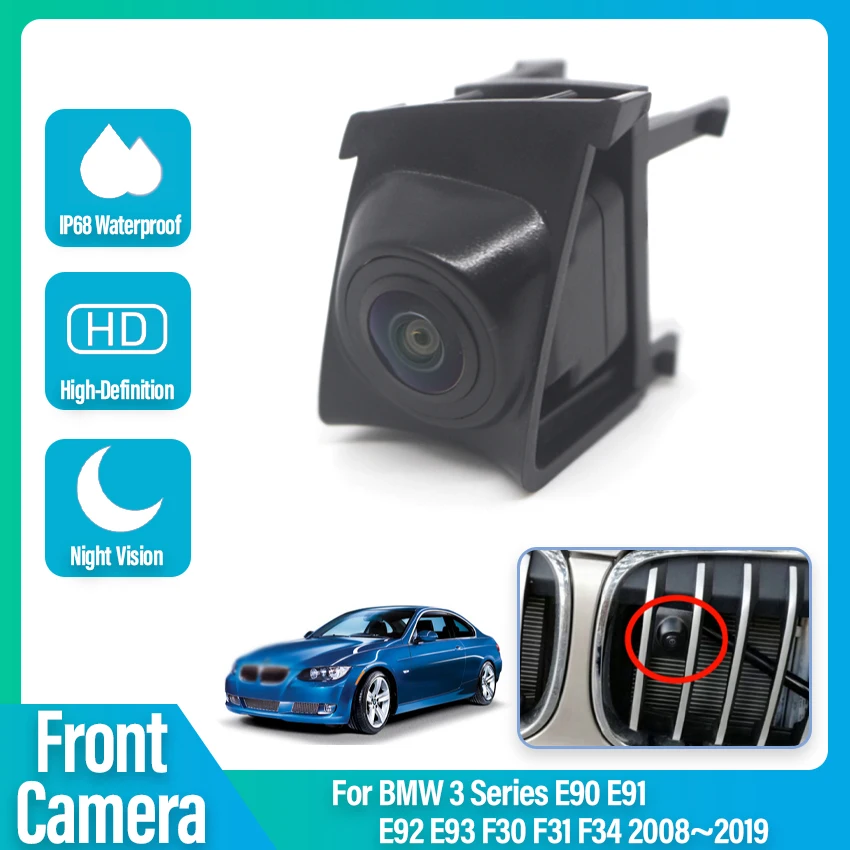 140° Fisheye Lens Car Front View Parking Camera For BMW 3 Series E90 E91 E92 E93 F30 F31 F34 2008~2019 Waterproof Night viosn