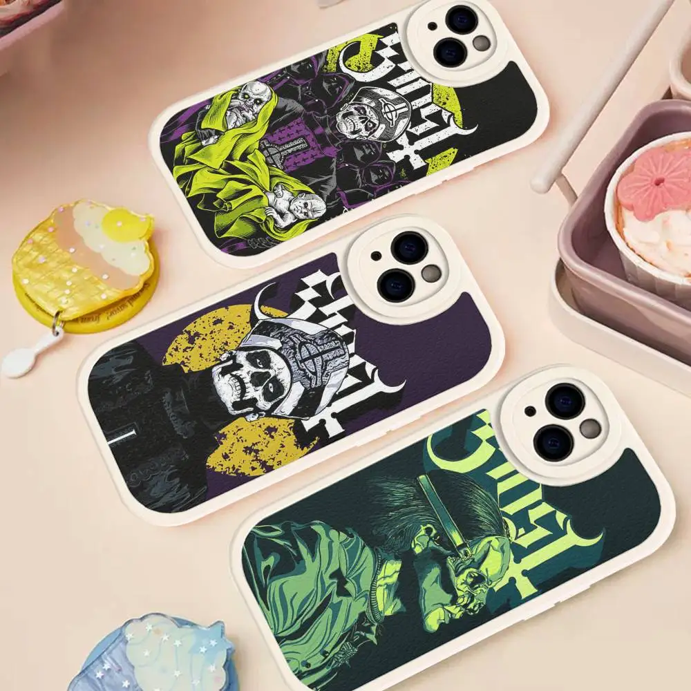 Metal Band G-Ghost BC Phone Case For IPhone 11 12 13 14 15 16 Pro Max Plus Leather Cover