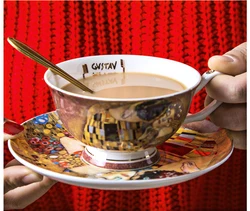 220ML, real bone china coffee cup, kiss girlfriend gift, couple ceramic tea cup with saucer, porcelain espresso mug, cafe  latte